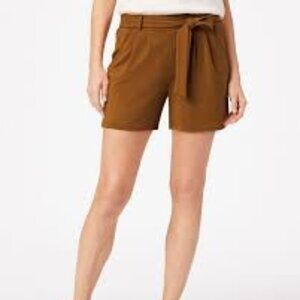 Garnet Hill Easy Everyday knit shorts in acorn brown, S (4-6)